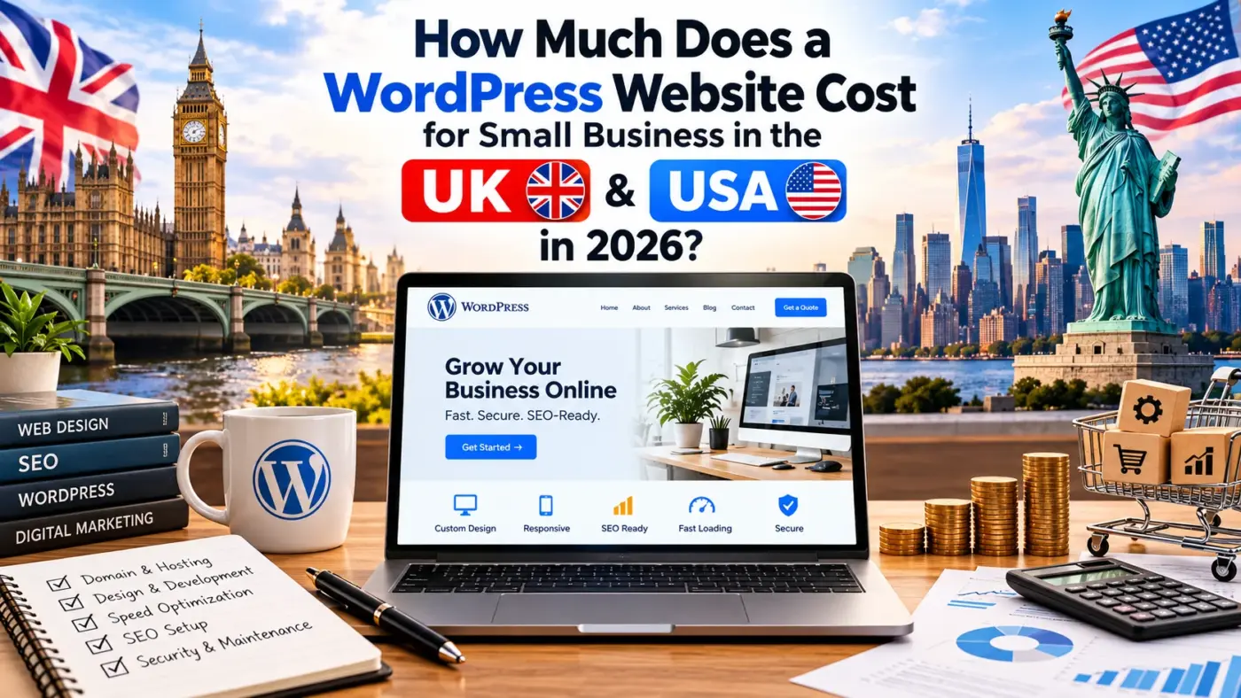 WordPress website cost for small businesses in the UK and USA in 2026